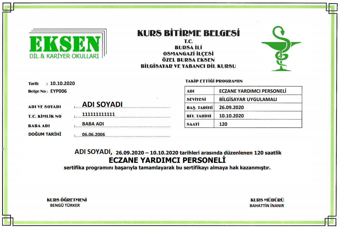 ECZANESERTIFIKA